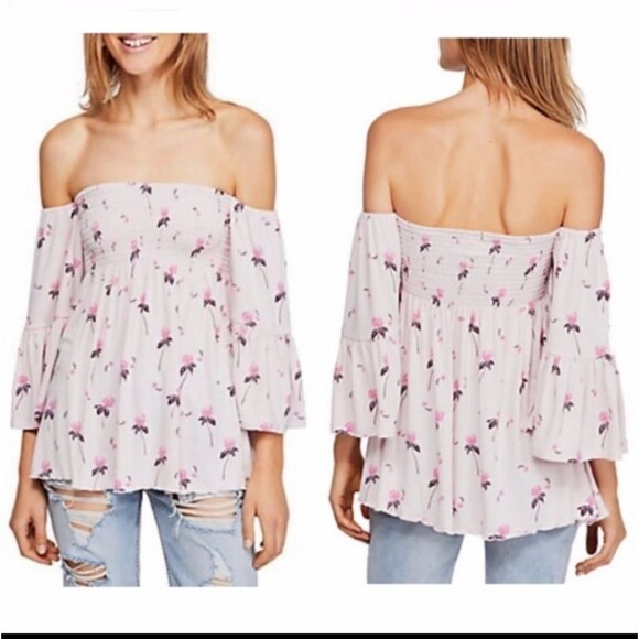 Free People Lana Pink Floral Rayon Shirt Small - Picture 5 of 6